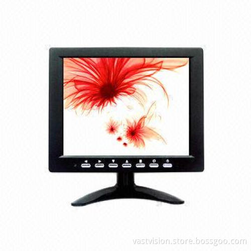 8-inch Cheap CCTV LCD Monitor, Security LCD Display with 640 x 480 Pixels, and 4:3 Ratio